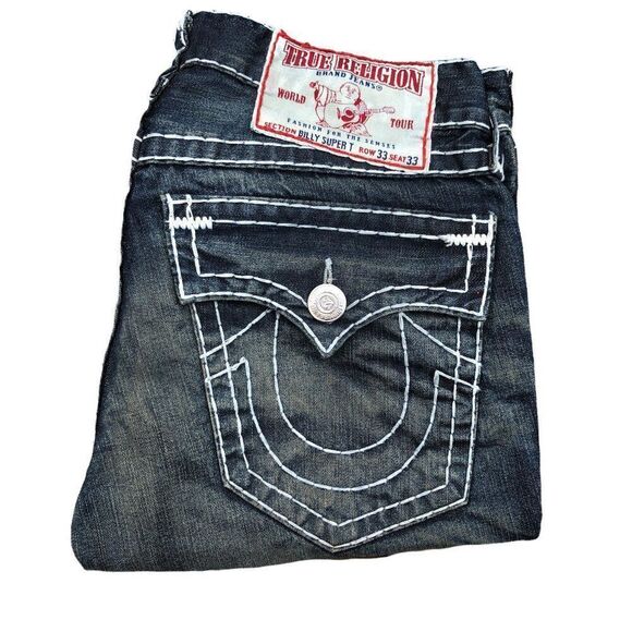 Vintage 2004-2008 True Religion Jeans Size 33 BILLY SUPER T - Picture 7 of 12